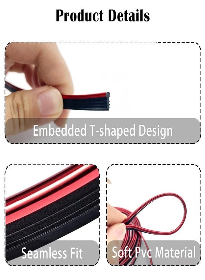 شرائط تزيين داخلية للسيارة بطول 16.4 قدم، مطلية بالكهرباء، لتزيين الأبواب ولوحة القيادة، ملحقات تزيين داخلية مرنة مع أداة تركيب - Image 3